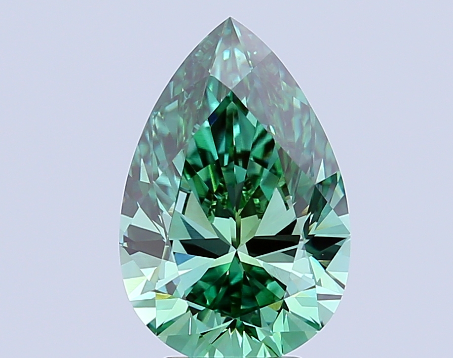 Pear 5.06ct Fancy Vivid Green VVS2