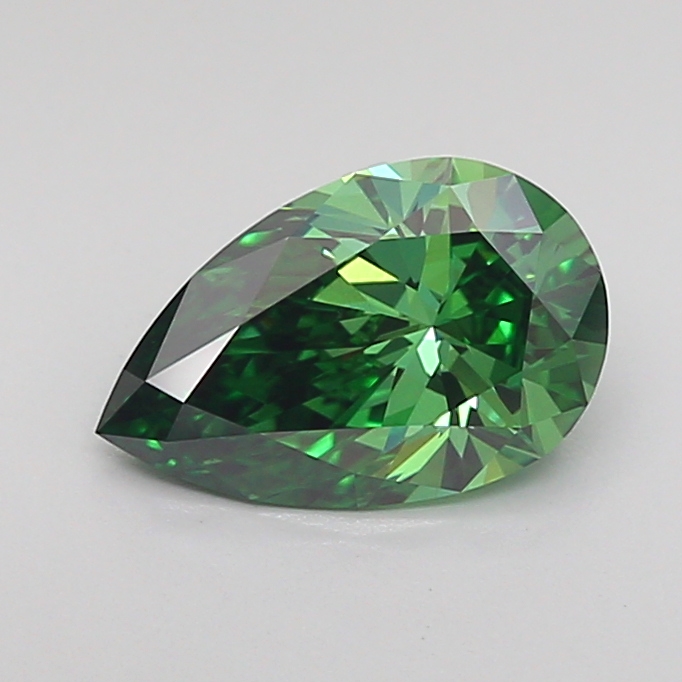 1.0ct Pear Fancy Vivid Green VVS2 IGI