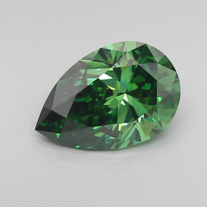 1.0ct Pear Fancy Vivid Green VVS2 IGI