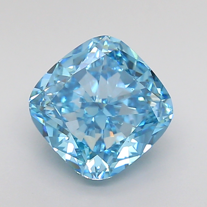 2.0ct Cushion Fancy Vivid Blue VS1 IGI