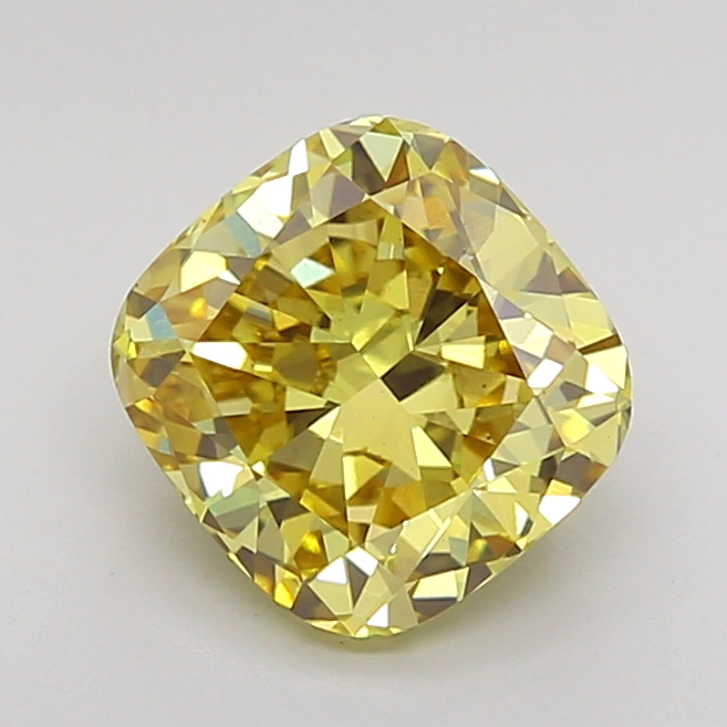 1.7ct Cushion Fancy Intense Yellow VS1 IGI