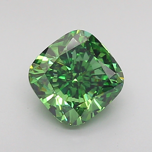 1.1ct Cushion Fancy Vivid Green VVS2 IGI