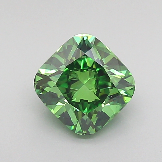 1.0ct Cushion Fancy Vivid Green VS1 IGI