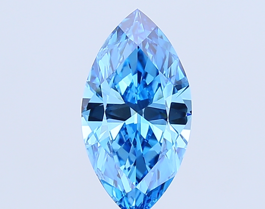 3.8ct Marquise Fancy Vivid Blue VS1 IGI