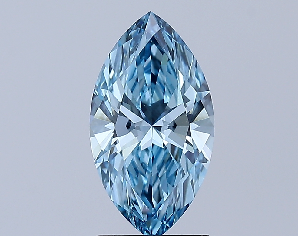 1.6ct Marquise Fancy Vivid Blue VVS2 IGI