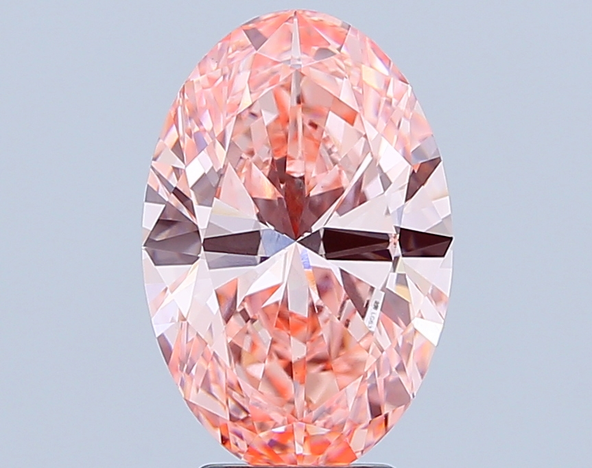 4.1ct Oval Fancy Vivid Pink VVS2 IGI