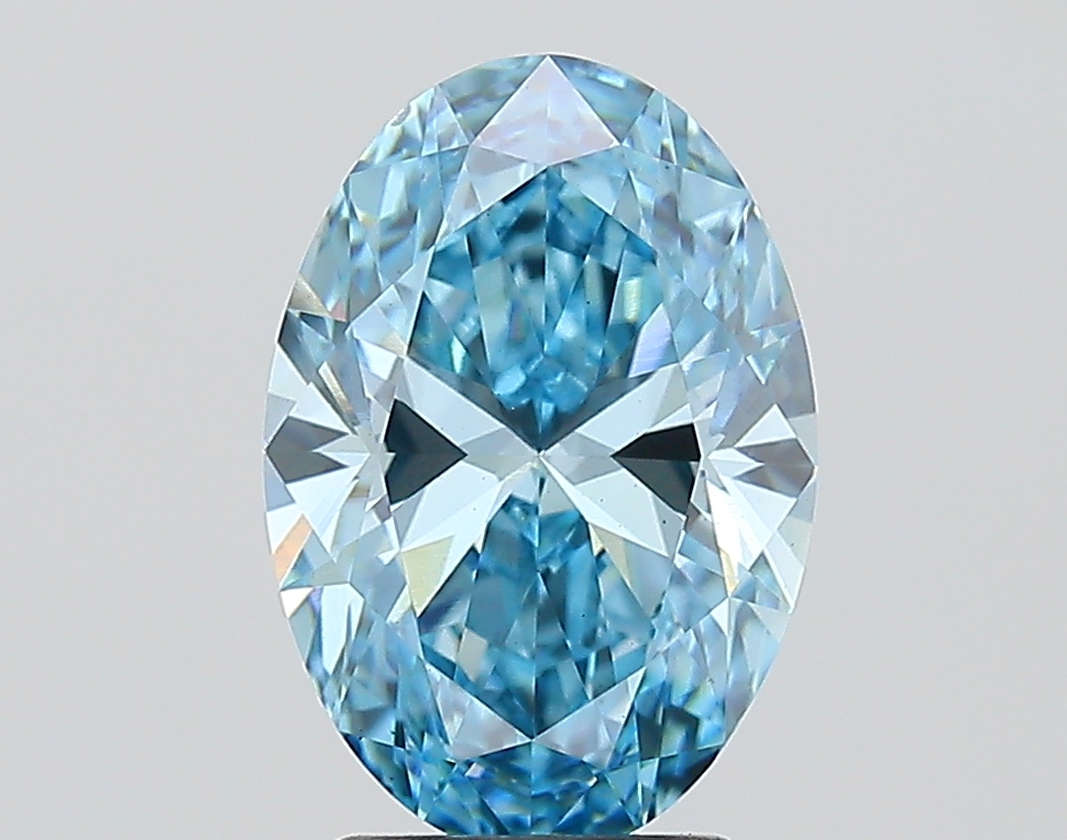 2.6ct Oval Fancy Vivid Blue VS1 IGI