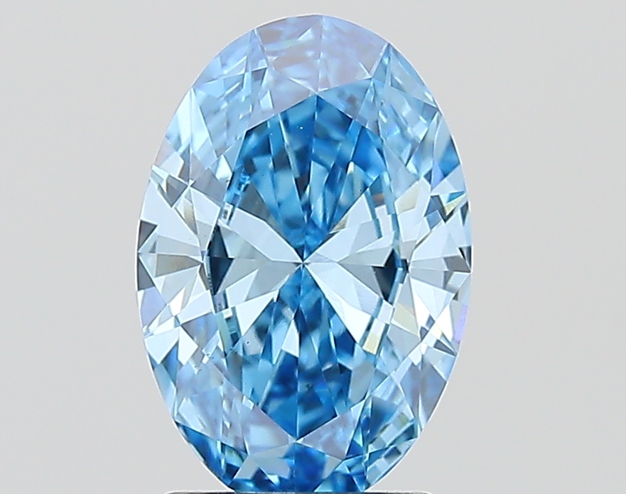 1.7ct Oval Fancy Vivid Blue VS1 IGI