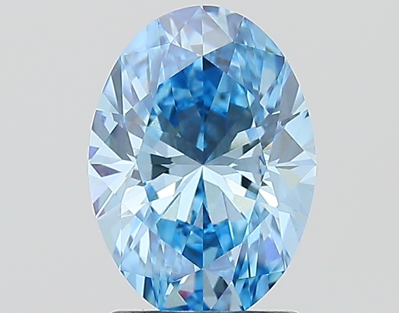 1.6ct Oval Fancy Vivid Blue VS1 IGI