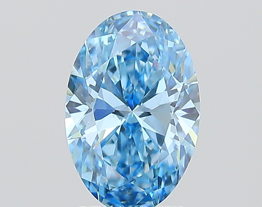 2.0ct Oval Fancy Vivid Blue VS2 IGI
