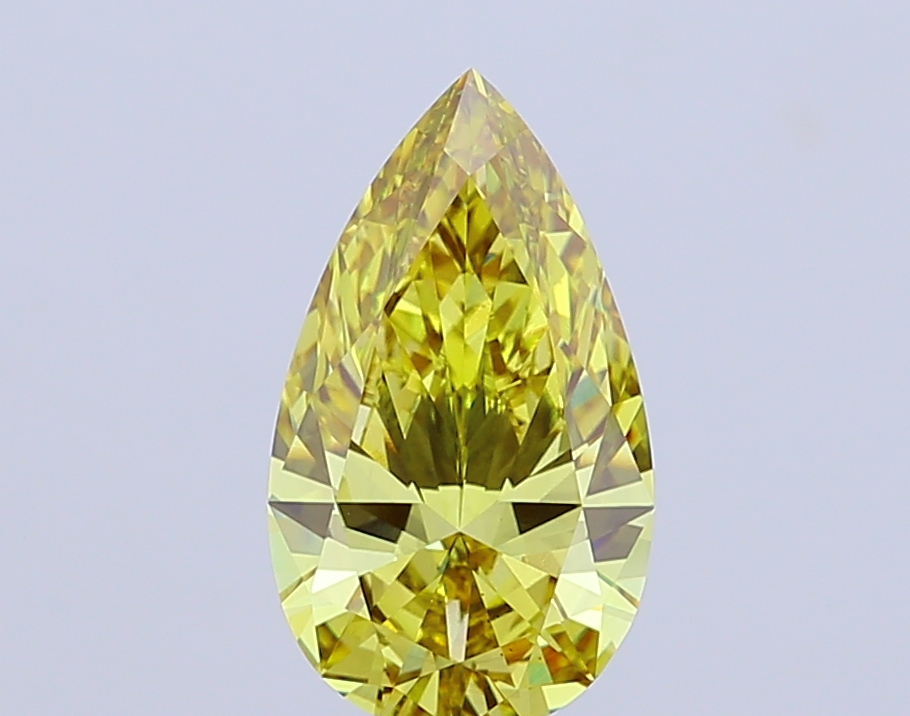6.1ct Pear Fancy Vivid Yellow VS1 IGI
