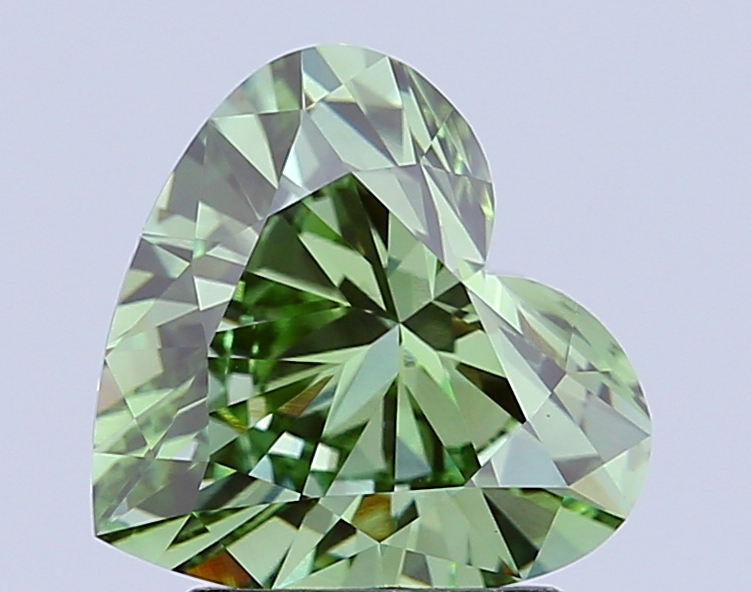 2.0ct Heart Fancy Vivid Green VS1 IGI
