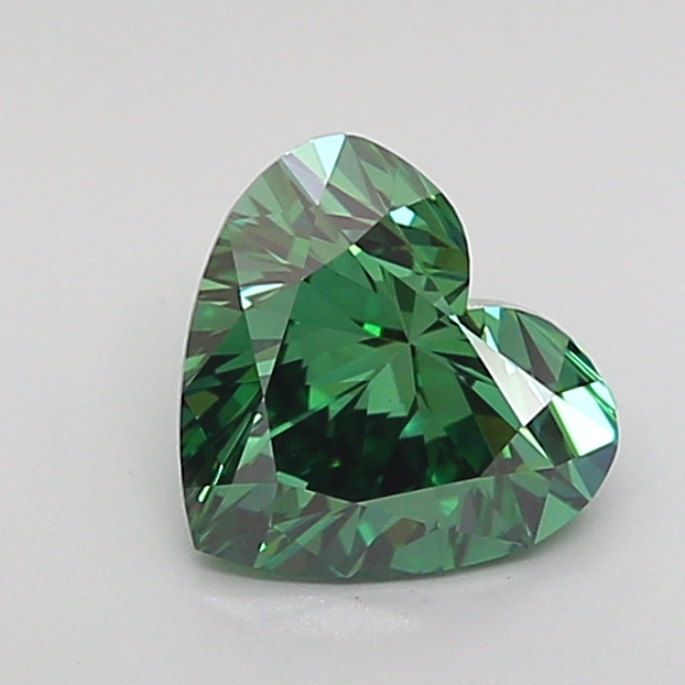 1.1ct Heart Fancy Vivid Green VVS2 IGI