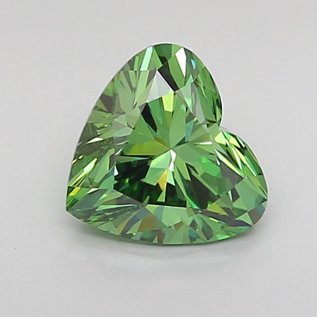 1.0ct Heart Fancy Vivid Green VVS2 IGI
