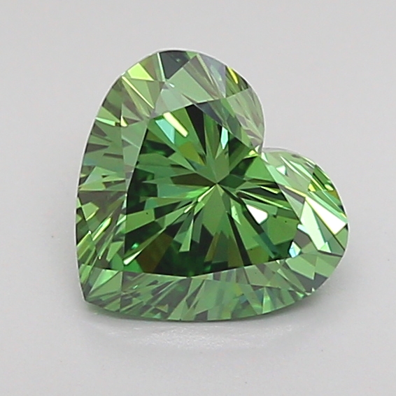 1.0ct Heart Fancy Vivid Green VS1 IGI