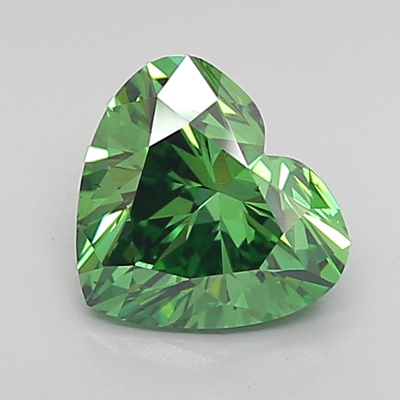 1.0ct Heart Fancy Vivid Green VS1 IGI