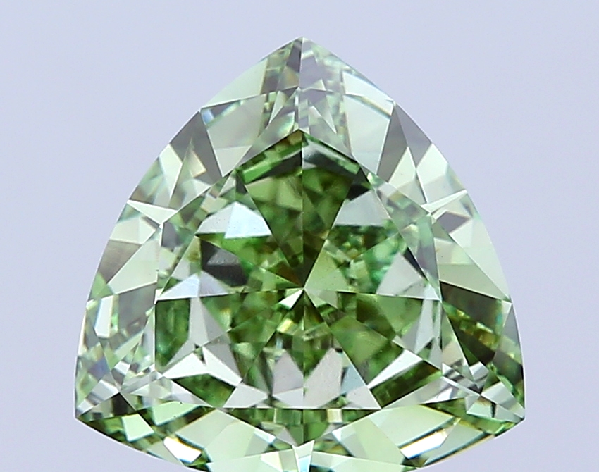 5.1ct Triangle Fancy Vivid Green VS1 IGI