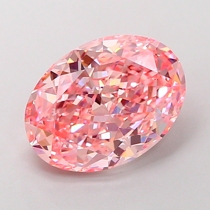 3.8ct Oval Fancy Vivid Pink VS1 IGI