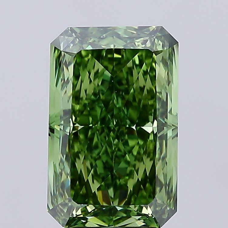 6.08ct Radiant Fancy Vivid Green VVS2 IGI