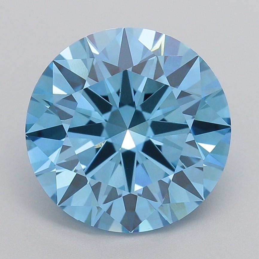 6.01ct Round Fancy Vivid Blue VVS2 IGI