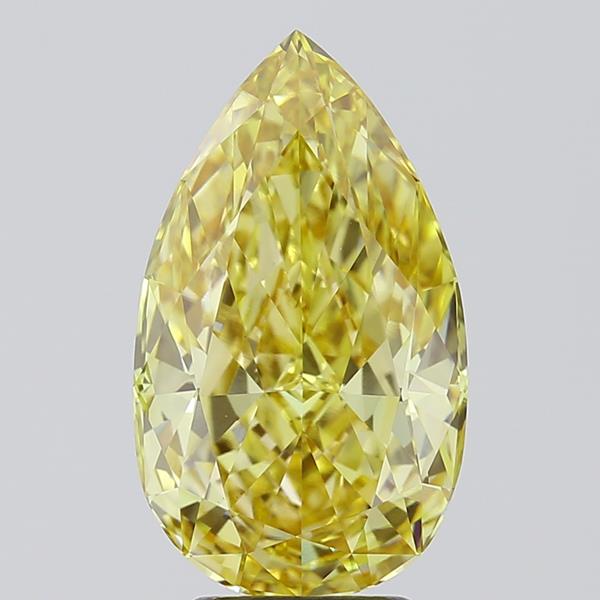 Pear 4.41ct Fancy Intense Yellow VS1