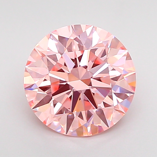 2ct Round Fancy Intense Pink VS2 IGI