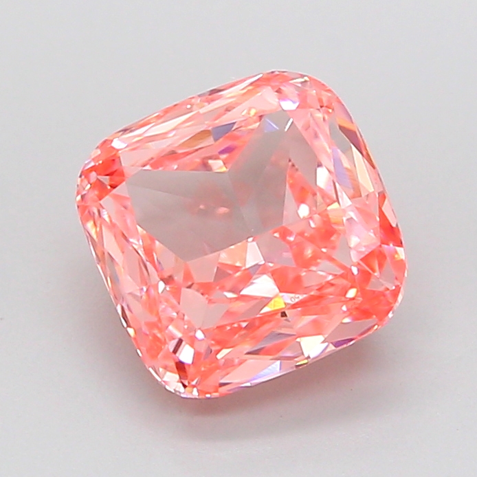 2.24ct Cushion Brilliant Fancy Vivid Orangy Pink VVS2 IGI