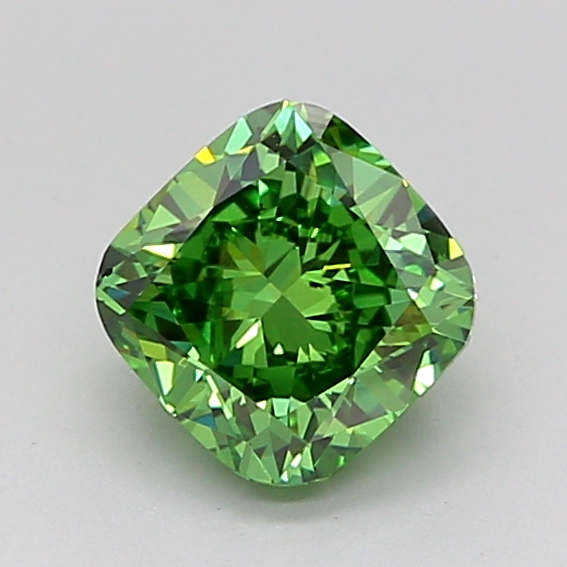 0.98ct Cushion Brilliant Fancy Vivid Green VS1 IGI