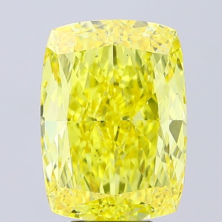 Cushion 8.07 carat Fancy Vivid Yellow laboratory-grown diamond