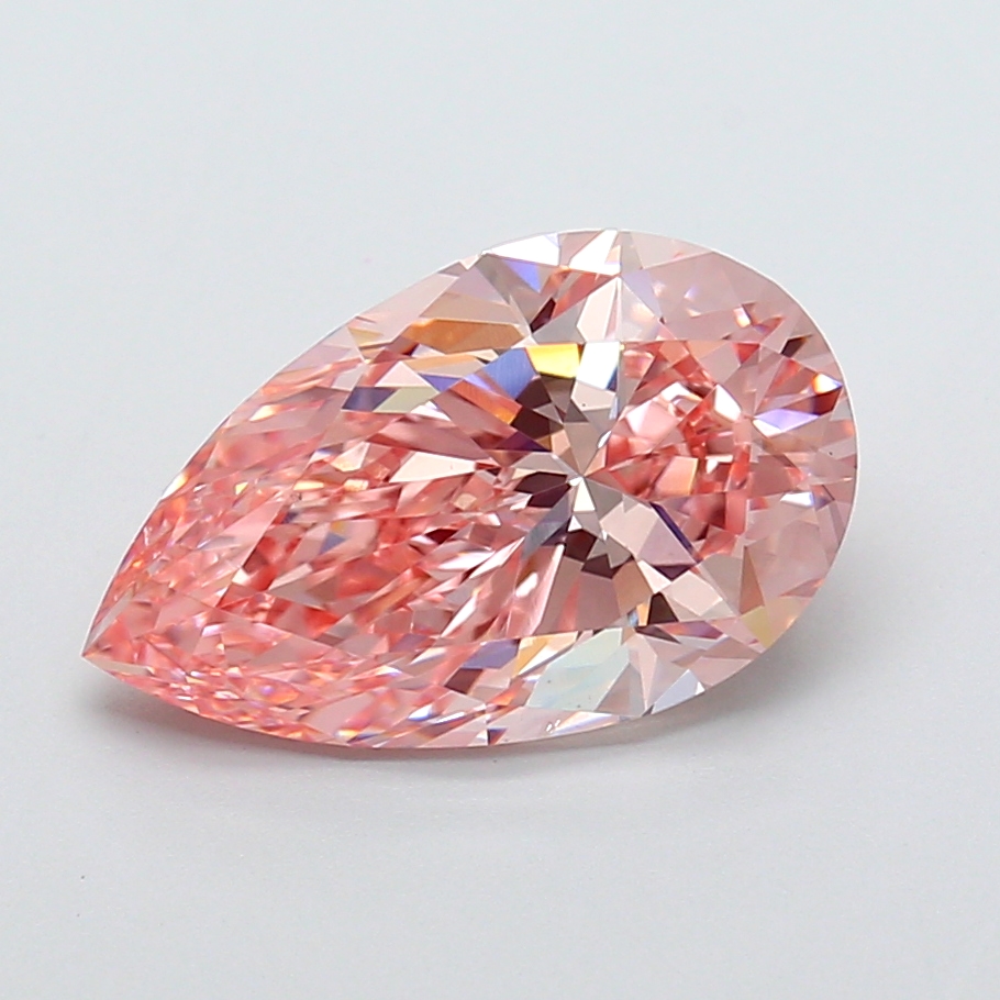 4.54ct Pear Fancy Vivid Pink VS1 IGI
