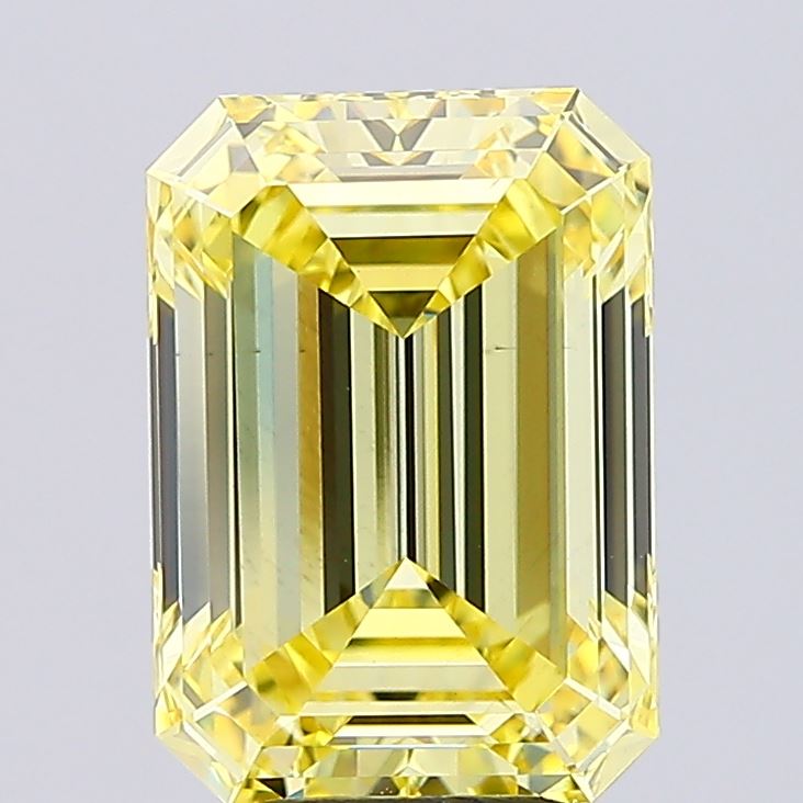 Emerald cut 5.10ct Fancy Intense Yellow VS1
