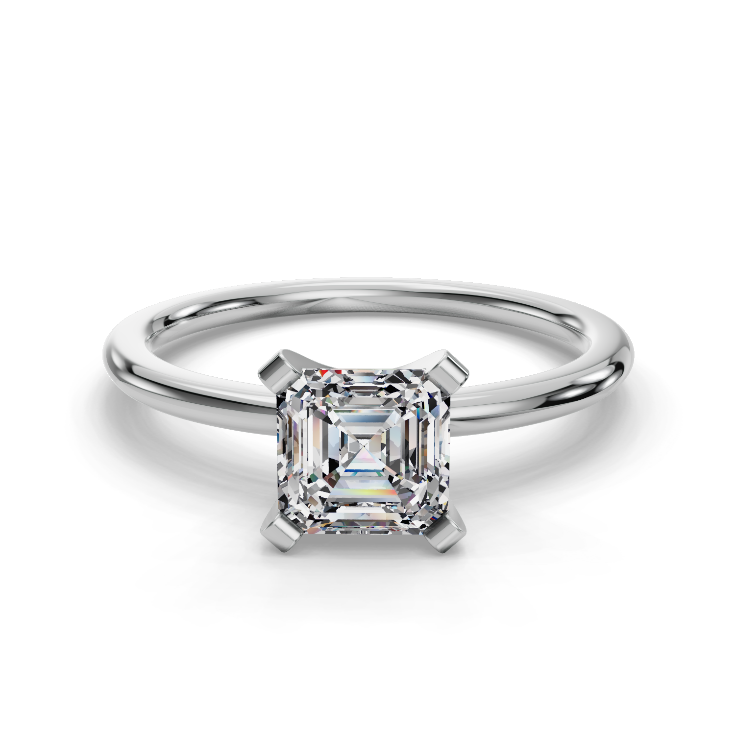 Asscher Solitaire Engagement Ring