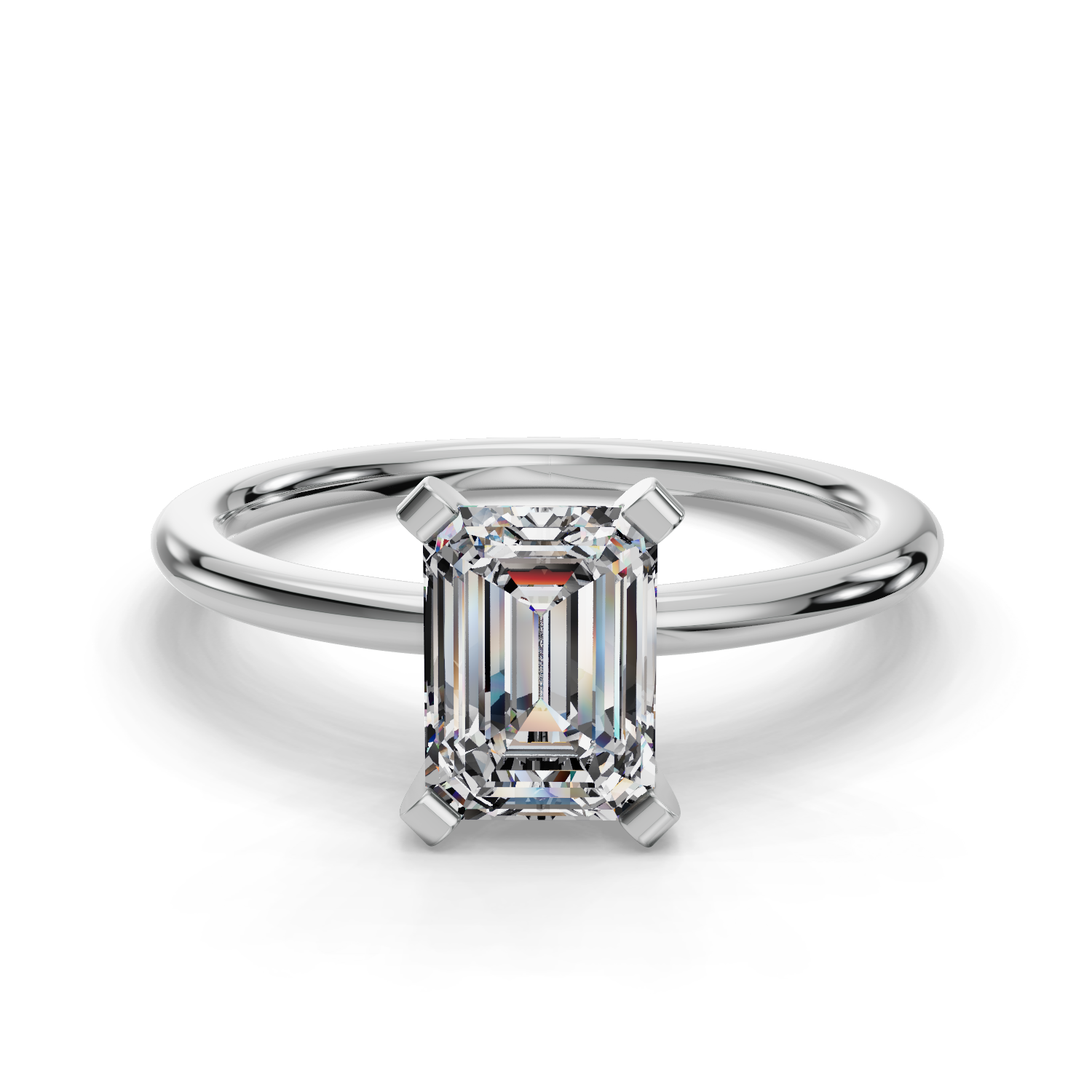 Emerald Solitaire Engagement Ring