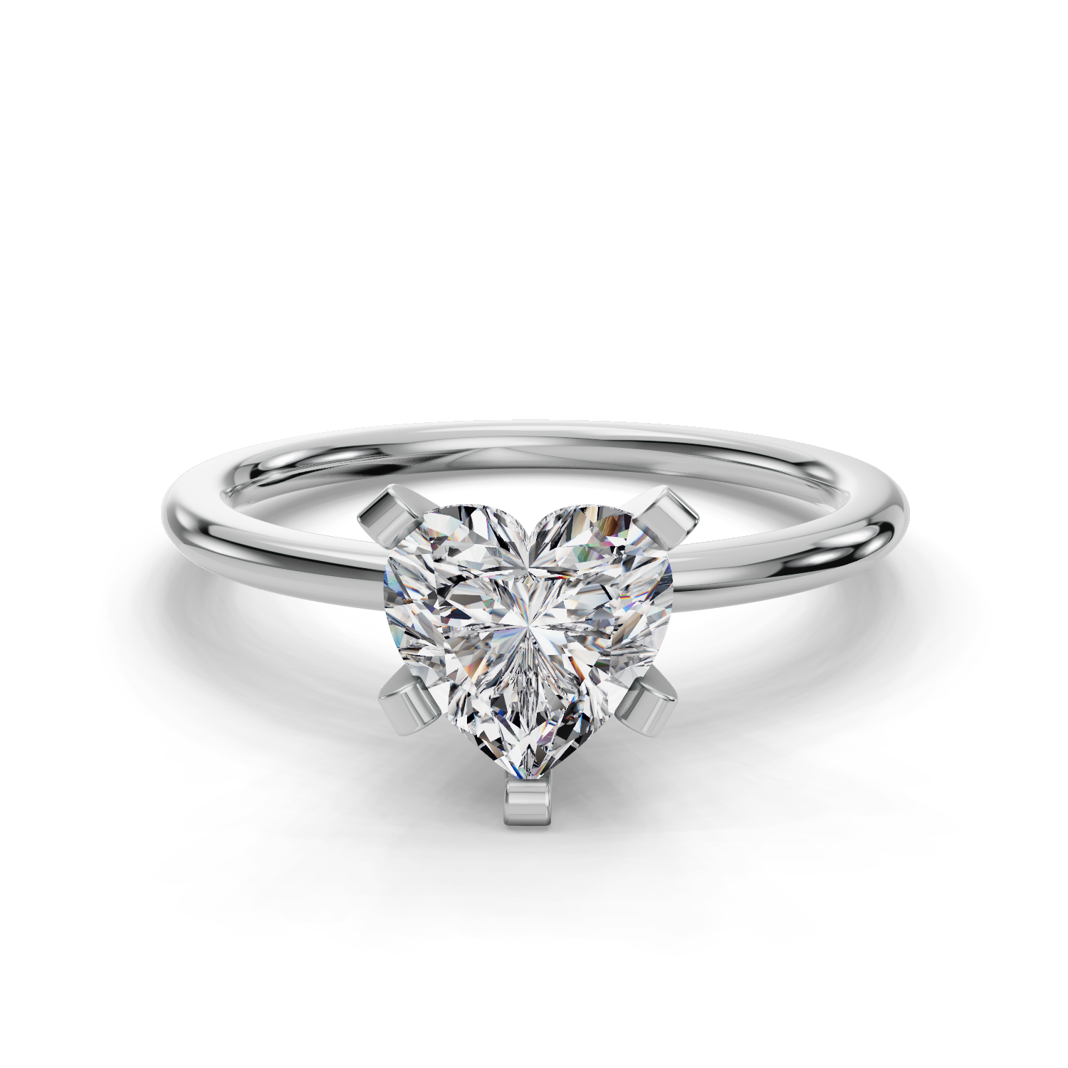 Heart Solitaire Engagement Ring