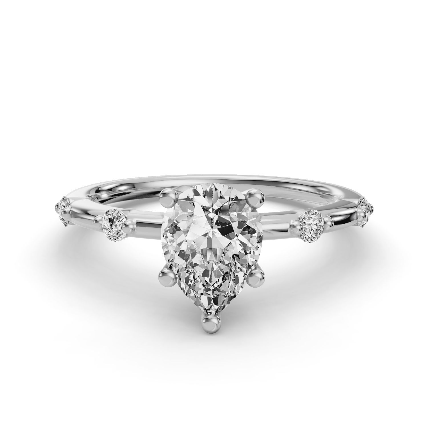 Pear Side Stone Engagement Ring