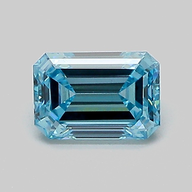 0.72ct Emerald Fancy Vivid Blue VS1 IGI