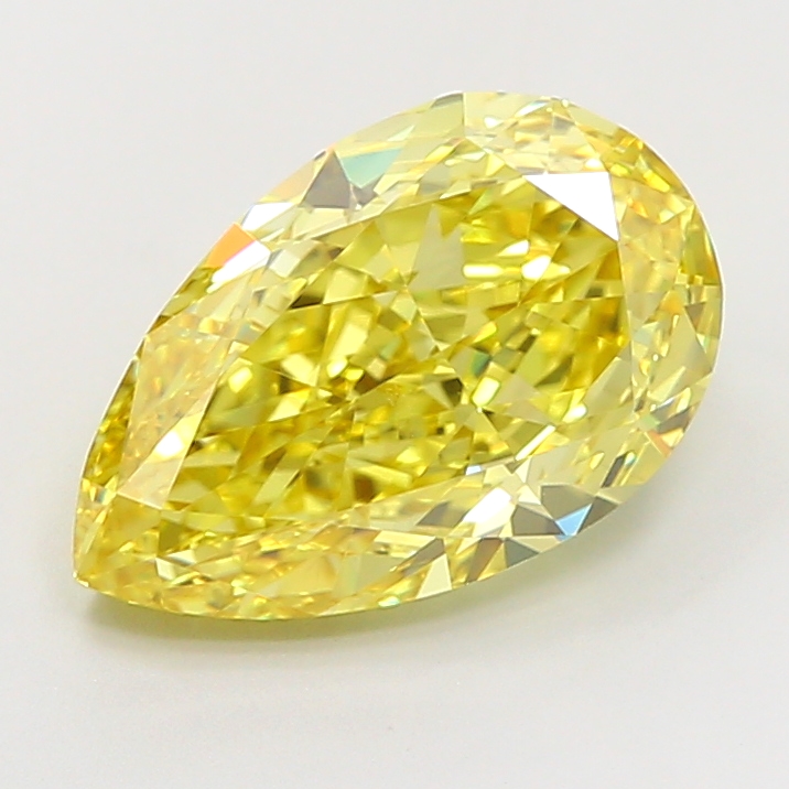 5.09ct Pear Fancy Vivid Yellow VVS2 IGI