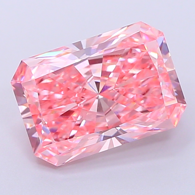 3.1ct Radiant Fancy Vivid Pink VVS2 IGI