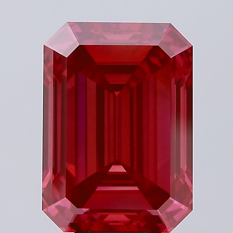 Emerald cut 8.08ct Fancy Vivid Red VVS2