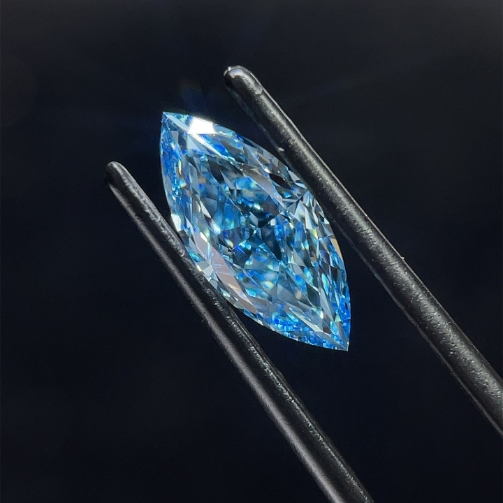 1.76ct Marquise Fancy Vivid Blue VVS2 IGI