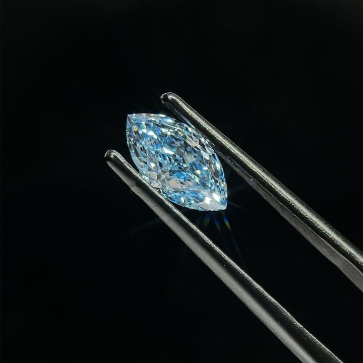 1.21ct Marquise Fancy Vivid Blue VS1 IGI