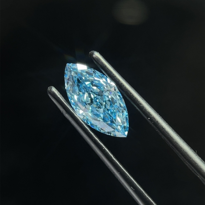 1.13ct Marquise Fancy Vivid Blue VVS1 IGI