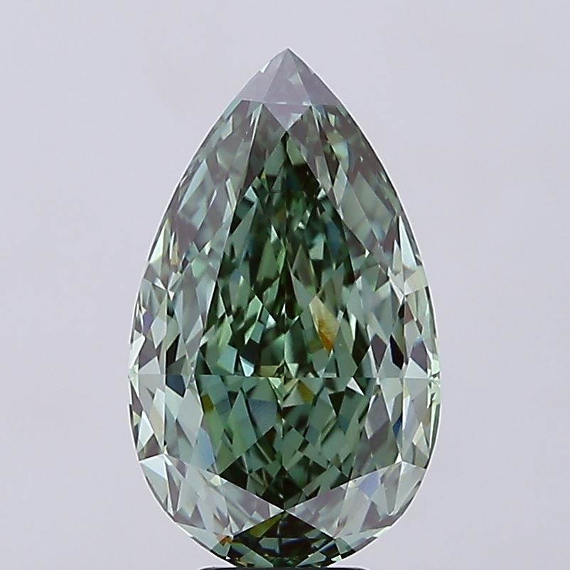 7.39ct Pear Fancy Vivid Green VVS2 IGI