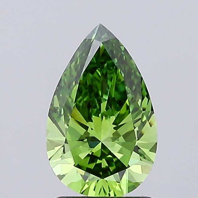 1.5ct Pear Fancy Vivid Green VVS2 IGI