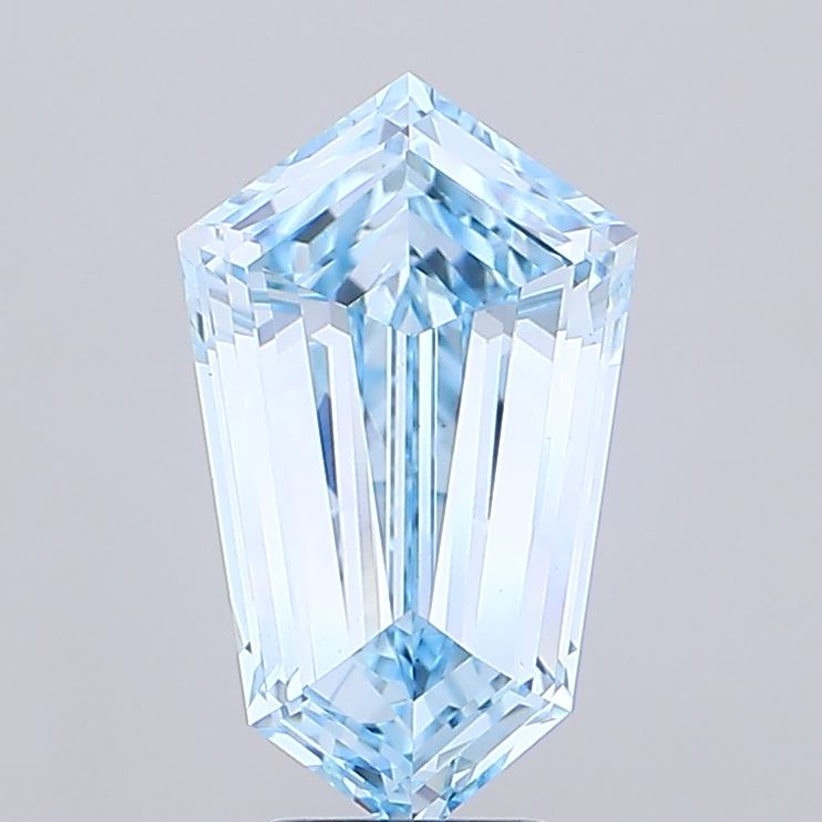 5.13ct Shield Fancy Intense Blue VS1 IGI