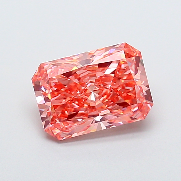4.09ct Radiant Fancy Vivid Pink VVS2 IGI