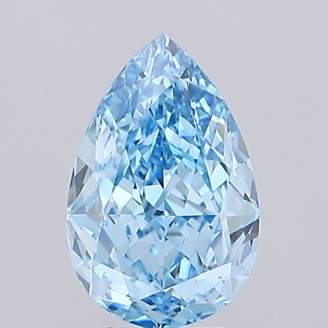 4.03ct Pear Fancy Vivid Blue VVS2 IGI