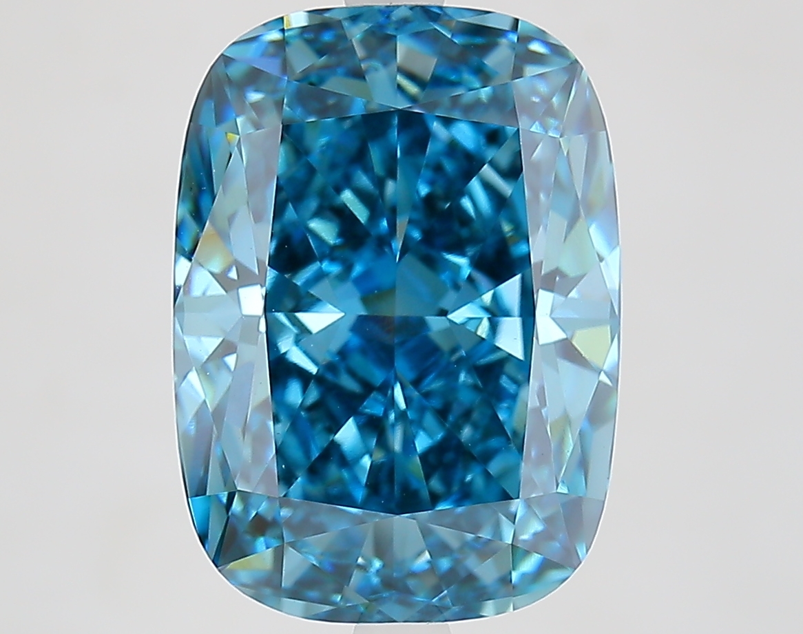 Cushion 6.65ct Fancy Vivid Blue VS1