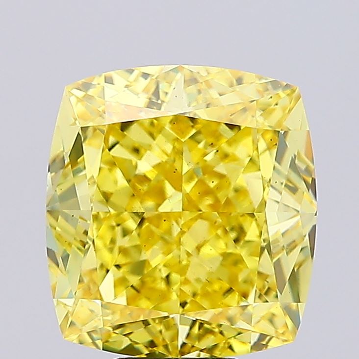 Cushion 8.53ct Fancy Vivid Yellow VS2