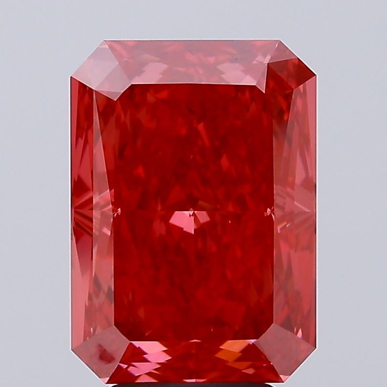 5.6ct Radiant Fancy Vivid Red VS2 IGI